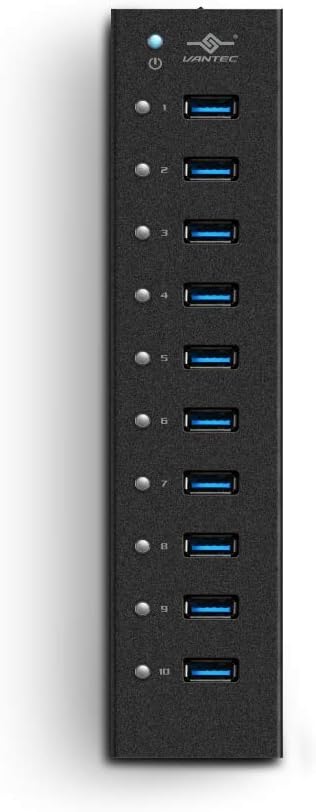 VANTEC 10-PORT USB 3.1 HUB WITH POWER ADAPTER