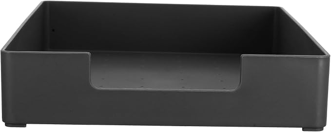 Healifty A4 Desktop File Organizer Box Black, Stackable Office Document Storage Tray with Dividers for Home and Workspace Filing Supplies