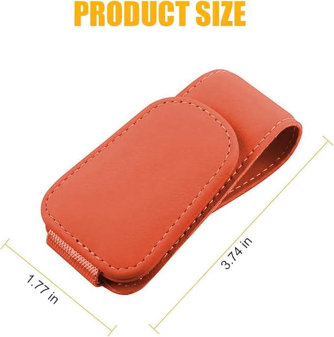 AICEL Sunglasses Holders for Car Sun Visor, Leather Eyeglasses Hanger Mounter, Magnetic Glasses Holder and Ticket Card Clip, Auto Interior Accessories Universal for SUV Pickup Truck