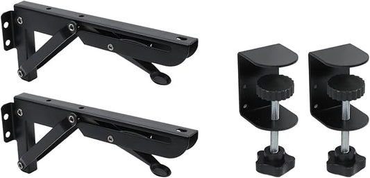 Bitray Desk Extender Clamp Bracket Foldable Bracket Desk Tray Bracket for Desk PC Keyboard Desk Keyboard Tray Black Punch Free Keyboard Tray Clamp Fits 0.5"-2.2" Thick