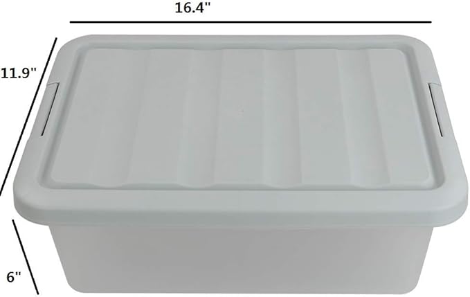 14 Quart Plastic Storage Box, Clear Storage Bin with Lid, 2 Packs