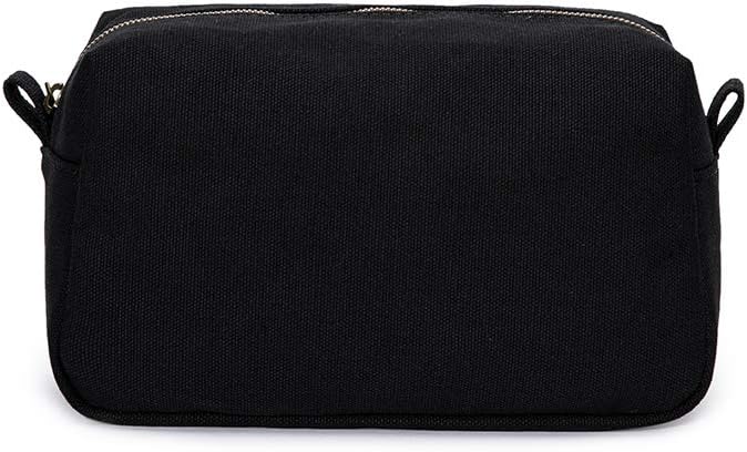 Organizer Bag -Lightweight Cosmetic Bag with Ring Clasp, Perfect Travel Makeup Bag for Women,nylon Stand Up Design (Black/Canvas)