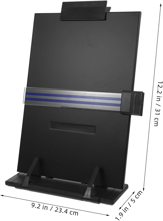 HOMSFOU Adjustable Desktop Document Holder Portable Reading and Typing Stand for Letter and Legal Papers Lightweight and Space Saving Design for Comfortable Viewing Angle