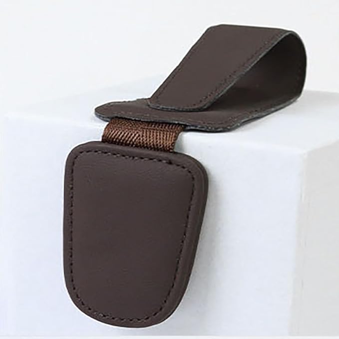 Car Sunglasses Holder for Subaru BRZ Premium 2012-2025, Eyeglass Clip, Sunglasses Hanger Mount for Automotive Sun Visor, Magnetic Leather Glasses Holder,Brown