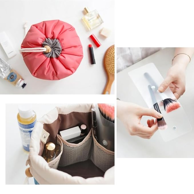 INVODA Drawstring Cosmetic Bag 12PCS Travel Makeup Bag for Women Toiletry Bag Portable Drawstring Make up Organizer Bag for Travel (12PCS)