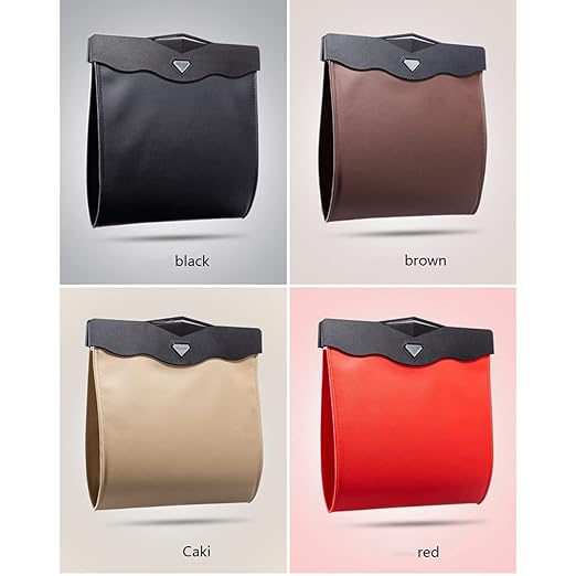 item_name :AOWIS Car Leather Trash Bag Smart LED Waterproof Organizer Storage Garbage Can (KHAKI)