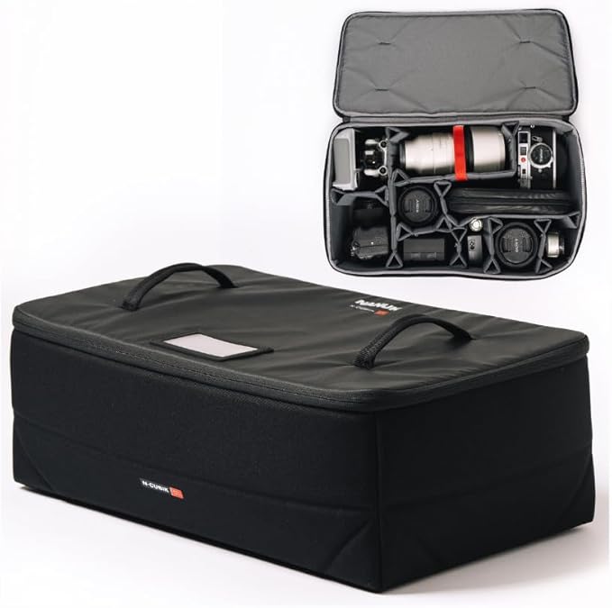 NANUK N-Cubik 17L Camera Bag Insert – Large Water-Resistant Cube – Shockproof Protective Camera Insert for Backpack – Perfect for Tech Gear & Accessories (11.4” x 13.3” x 6.6”)