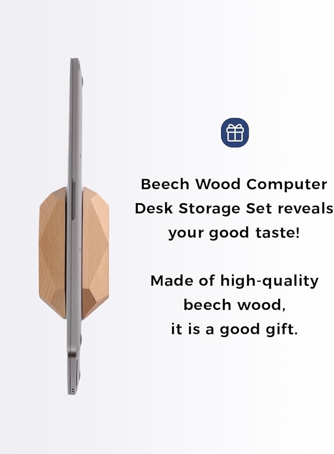 Adjustable Vertical Laptop Stand, MacBook Holder Wood Stand, Wooden Laptop Stand, Vertical Laptop Holder for Desk, Width Adjustable Dock Fits All MacBook/Surface Pro