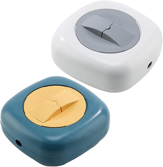 VALICLUD 2pcs Portable Rotatable Cable Organizer Box for Charging Cords and USB Cables, Sturdy Pp Material with Retractable Cord Winder and Mobile Phone Holder, for Travel and Daily