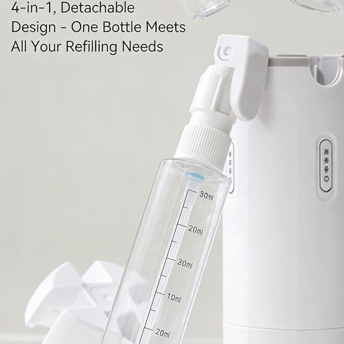 BOMPOW 4-in-1 Travel Bottles Set, Leak-Proof Refillable Containers Dispensers Labels Portable Toiletry Organizer Cup for Shampoo, Lotion, Soap