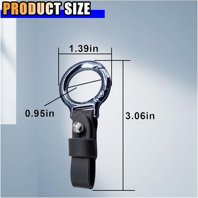 Carabiner Key Ring Clip, Car Fob Key Keychain Holder Car Keychain Clip for Men Women, Key Ring Belt Holder (Grey)