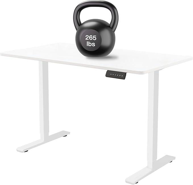 Dual Motor Standing Desk Frame 256 lbs Weight Capacity, Stand up Desk Frame Workstation, Electric Adjustable Legs, 3 Memory Height Settings, with Cable Management Tray, 2pcs Headphone Hook
