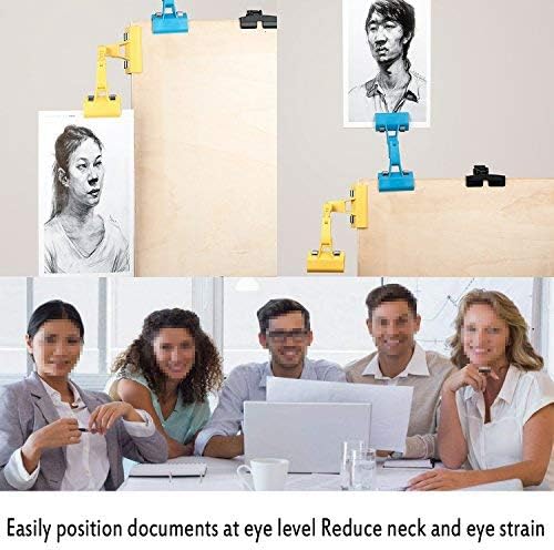 Adjustable Copy Holder Clip – Flexiable Docments Holder - Handy Artist Supplies Holder Canvas Clamp,Pack of 2 (Black)