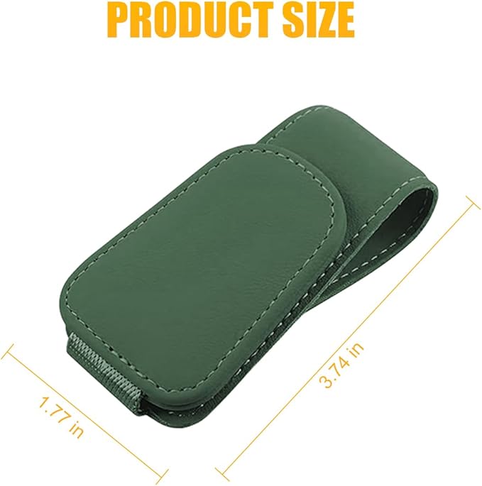 AICEL Sunglasses Holders for Car Sun Visor, Leather Eyeglasses Hanger Mounter, Magnetic Glasses Holder and Ticket Card Clip, Auto Interior Accessories Universal for SUV Pickup Truck