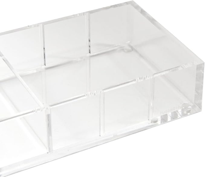 russell+hazel Acrylic Compartment Bloc, 12” x 4” x 1.5," 3 Moveable Dividers, 1 Count, 98141