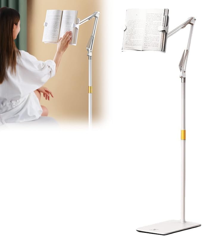 Adjustable Height Reading Stand - Perfect for Work, Kitchen, Gym & School - Ideal for Tablets, Retail Stores, Restaurants & Kiosks - Enhance Your Reading Experience with This Floor Stand!