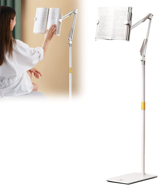 Adjustable Height Reading Stand - Perfect for Work, Kitchen, Gym & School - Ideal for Tablets, Retail Stores, Restaurants & Kiosks - Enhance Your Reading Experience with This Floor Stand!