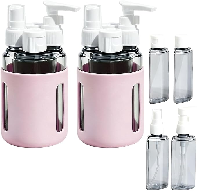 4 in 1 Travel Dispenser Bottles – 2026 New Leak Proof Portable Dispenser Bottle Set for Shampoo, Conditioner, Lotion & Cream, 4pcs 60ml Travel Dispensers for Vacation & Business (Set D)