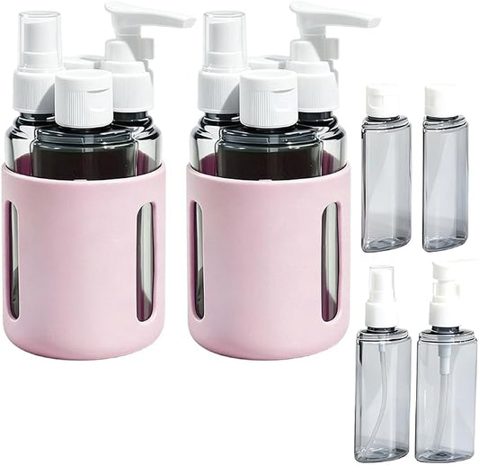 4 in 1 Travel Dispenser Bottles – 2026 New Leak Proof Portable Dispenser Bottle Set for Shampoo, Conditioner, Lotion & Cream, 4pcs 60ml Travel Dispensers for Vacation & Business (Set D)