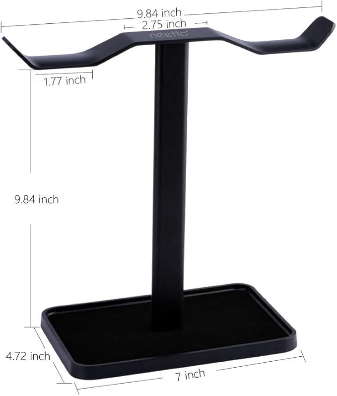 Avantree Neetto HS908 - Dual Headphones Stand for Desk, Aluminum Alloy & Metal Gaming Headsets Holder Hanger
