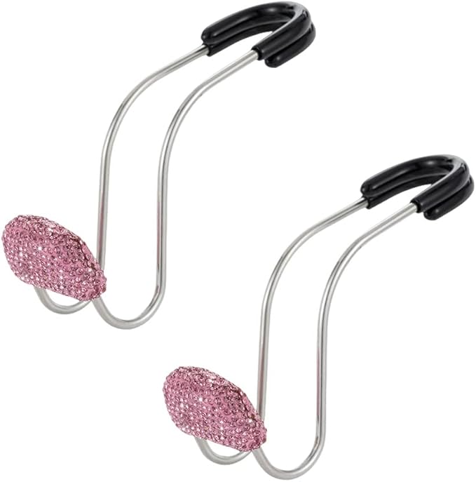 Car Decor Hooks for Purses And Bags, Durable Backseat Holder, Cute Heavy-Duty Metal Purse Hook Hangers, Storage Universal for SUV Truck & Van, Car Accessories for Women/Men, Pink