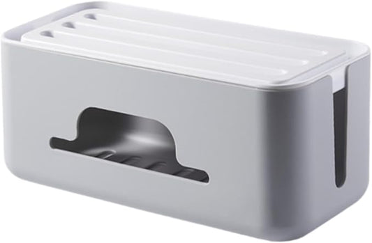 Cable Management Box, Sturdy And Practical, Cable Organizer, Case for Desktop Power Strips, Power Strips, Gray