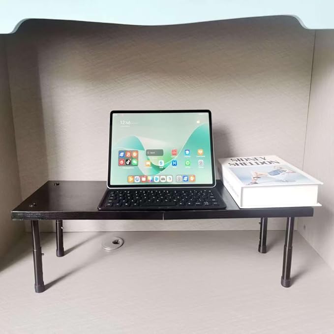Black desktop monitor stand, comfortable lifting, computer storage, mobile phone, tablet, headphones, gaming, home appliances, office supplies