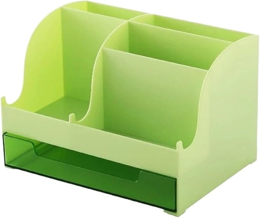 Desktop Storage Box with Drawers - Suitable for Desks and Office Organization(Green)