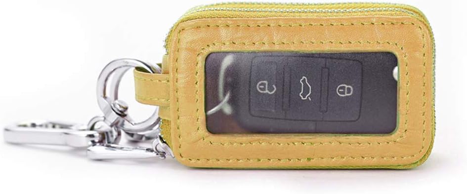 BAKUN Two-Sides Mini Leather Car Key Case, Key Holder Key Organizer Wallet