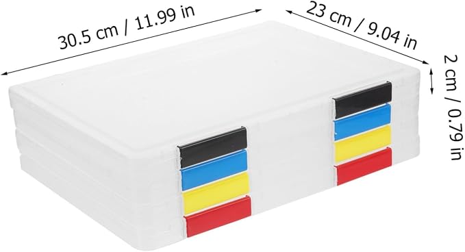 PRETYZOOM 4Pcs Stackable File Organizer Boxes with Lid, Thickened A4 Document Storage Containers 31X23X2Cm for Office and Student Desktop Filing Random Color