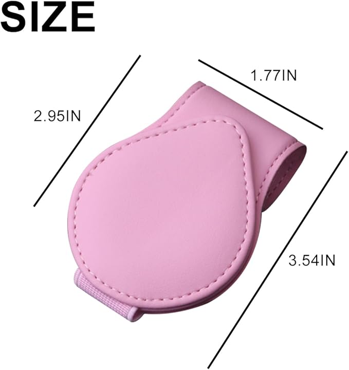 Mandark Magnetic Sunglass Holder for Car Visor, Leather Vehicle Eyeglass Hanger Clip, Automotive Interior Ticket Card Glasses Organizer Clamp Accessories, Universal for SUV, Sedan, Truck(Pink)