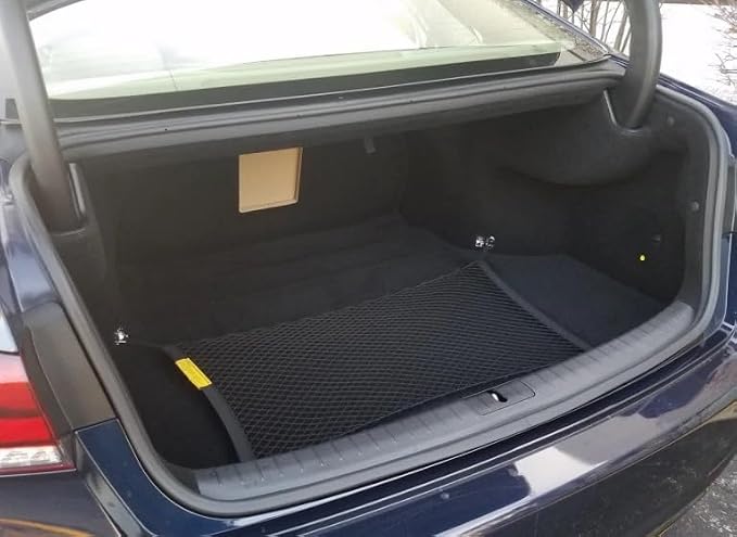 Trunk Organizer Cargo Net for Genesis G80 G90 2017-2026 – Floor Style Cargo Net for Sedan – Premium Mesh Elastic Car Trunk Organizer Vehicle Carrier Storage – Compatible with G80 G90