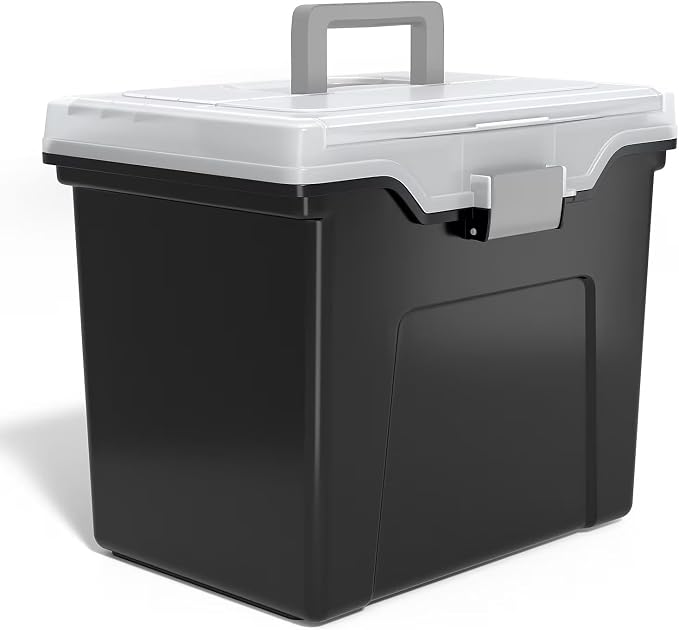 STAPLES File Box File Portable Tote, Letter Size, Black, 2/Pack