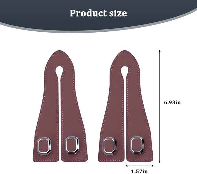 2PCS Car Headrest Hooks, Nappa Leather Metal Vehicle Double Seat Back Storage Hook for Purse Bag Coat, Multifunctional Automotive Interior Hanging Hanger, Universal Fit (Brown)