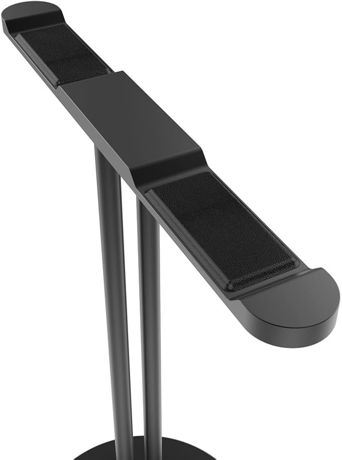 Dual Aluminum Headphones Stand Holder, Showcase Multi Headphones with Solid Heavy Base, Compatible With Gaming Headsets and Wireless Headphone Black