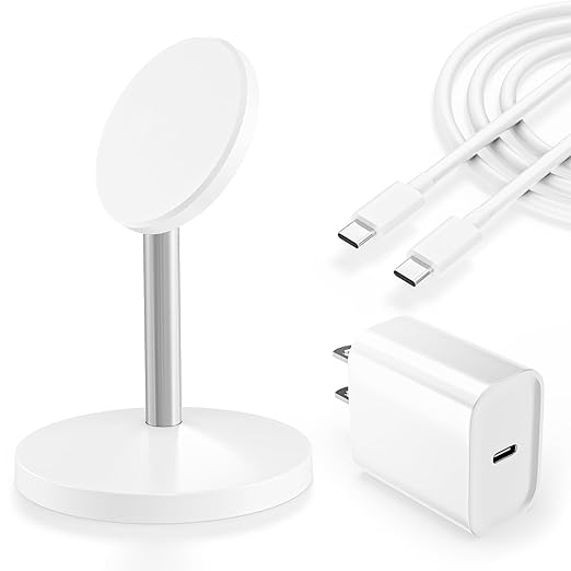 Magnetic Wireless Charging iPhone Stand,25W Fast Mag-Safe Charging Stand Station Pad 6 Foot Long Apple Magnet Wireless Charger with Plug for iPhone 17/17 Pro/Air/16/15/14/13/12 Series,AirPods Pro 3/4
