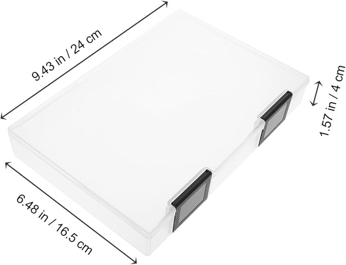 A5 Thickened Plastic Document Storage Box with Dustproof Lid, Portable Office File Organizer for Desktop Use, Black Document Holder for Paperwork and Receipt Management