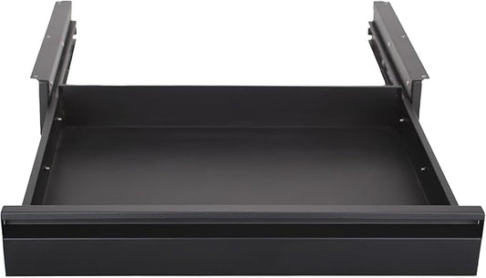 POPMOON Under Desk Drawer For Desk 23.5 in, Pull out Storage Organizer with Slide Extension Mounted Under Flat Wooden Table or Workbench, Carbon Steel Hidden Desk Drawer