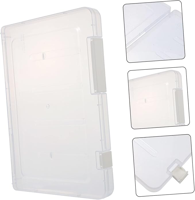 ARTIBETTER Multi-functional File Storage Box Latching Lid Dustproof Organizer for Office Supplies and Documents Stackable Desktop Storage Container