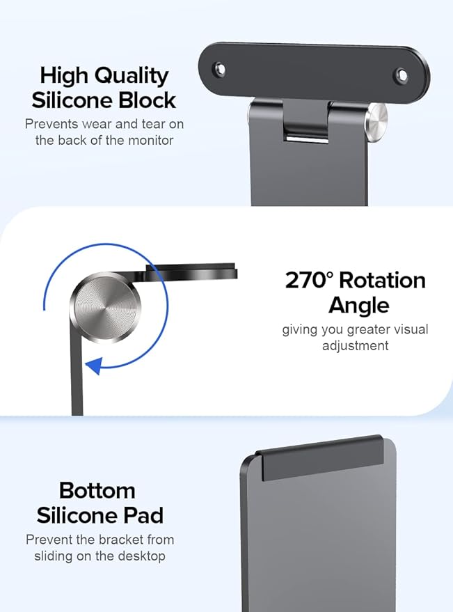 UPERFECT Portable VESA Monitor Stand with Hand Screw, 7 to 18.5 inch Freestanding VESA Monitor Desk Mount with Swivel/Tilt/Rotation, Fits Screen with M3/M4*75MM