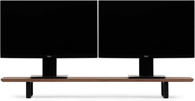 Oakywood Dual Monitor Stand - Handmade in EU - Natural Wood Monitor Stand Riser - Laptop Accessories ??220 lbs (100 kg) Capacity - 41.3"x9" (105x23 cm) ??100% Natural Walnut Veneer