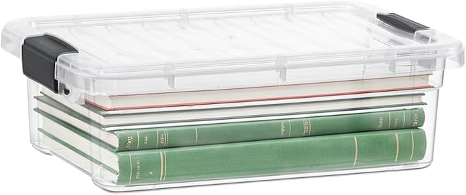 Superio 7.4 Quart Clear Plastic Storage Bin with Lid, Non-Toxic, BPA Free, Odor Free, Organizer Storage Box, Stackable Plastic Tote for Home, Garage, School, and Office