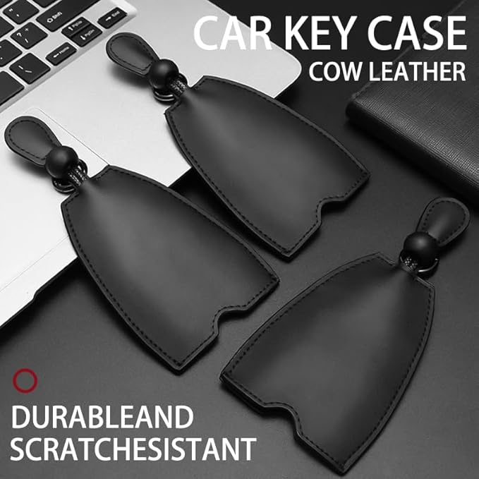 Pull Out Car Key Case, Genuine Leather Large Capacity Creative Vehicle Keychain Sleeve Bag, Protective Automotive Key Holder Hook Cover Accessories, Universal for SUV Sedan Truck