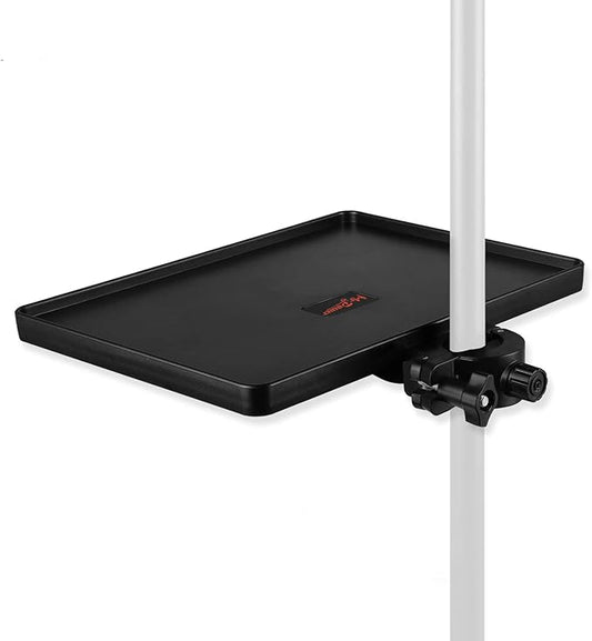 Mr.Power Microphone Stand Plastic Tray, Mic Stand Clamp-On Rack Tray Holder Suitable for Most Mic Stands, for Stage, Live Streaming, Recording, Concert Performance, Karaoke (8.7" x 6.5")
