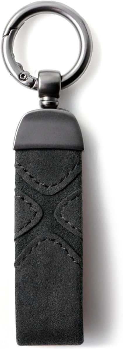 BETTERHUMZ Leather Suede Car Keychain,Key Chain Clip for Alcantara, Anti-Lost D-Ring for Men and Women Car Accessories