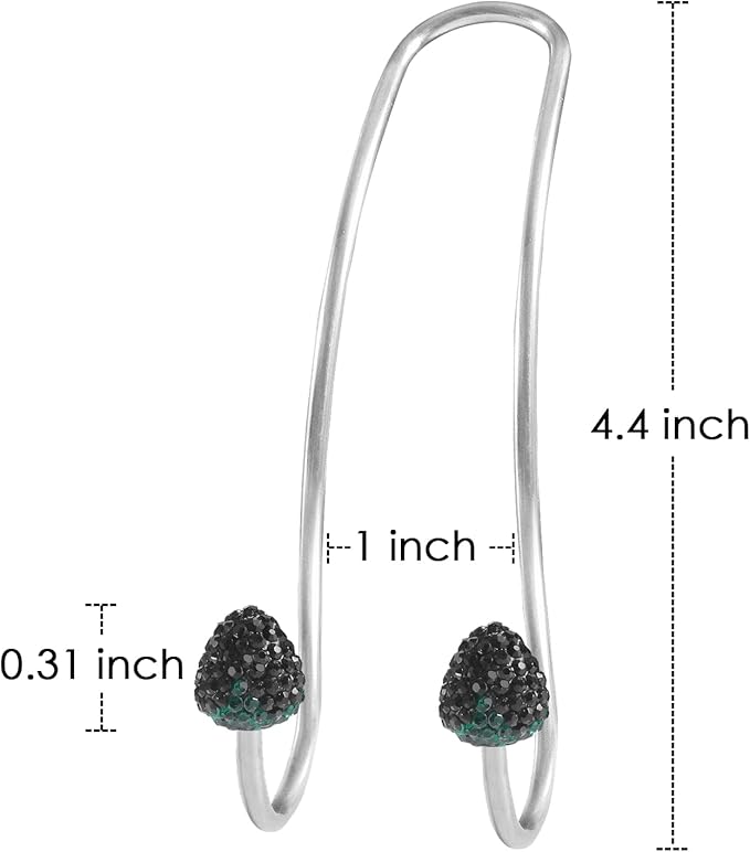 2024 Upgraded Car Headrest Decorations, 2 Pcs Bling Strawberry Shape Purse Hooks, Auto Hangers and Durable Backseat Holder, Storage Universal for SUV Truck Vehicle (Black)