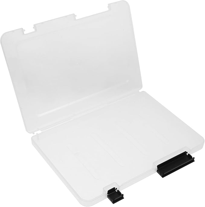 WOONEKY A5 Plastic Document Organizer Box with Lid Portable Paper Storage Container for Office File and Scrapbook Paper Filing, Dustproof Project Case for Desktop and Travel