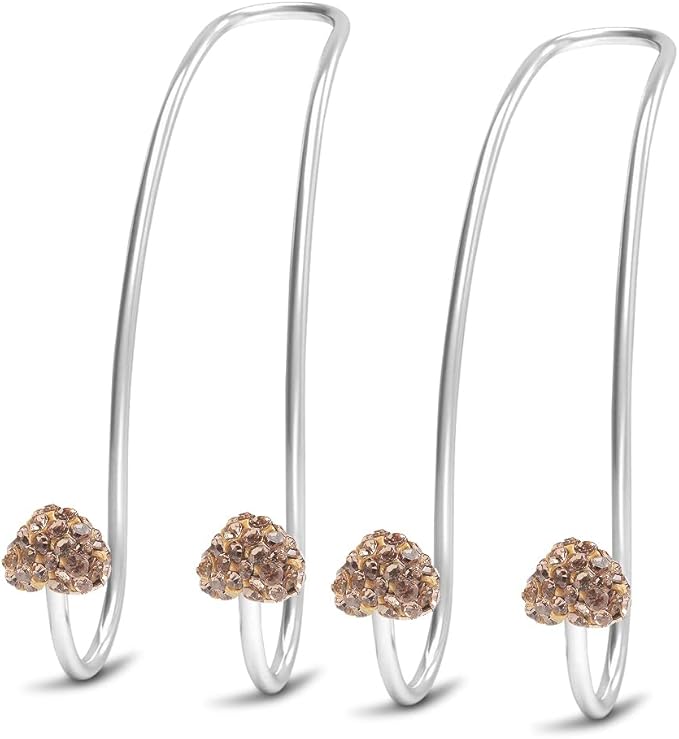Guoord 【2024 Upgraded】 Car Headrest Hooks Decorations, 2 Pcs Bling Heart-Shaped Purse Hook Hangers, Auto Hooks Car Hangers and Durable Backseat Holder, Storage Universal for SUV Truck Vehicle（Gold）