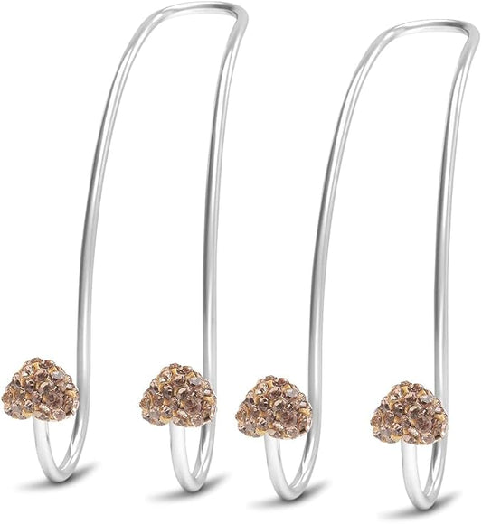 Guoord 【2024 Upgraded】 Car Headrest Hooks Decorations, 2 Pcs Bling Heart-Shaped Purse Hook Hangers, Auto Hooks Car Hangers and Durable Backseat Holder, Storage Universal for SUV Truck Vehicle（Gold）