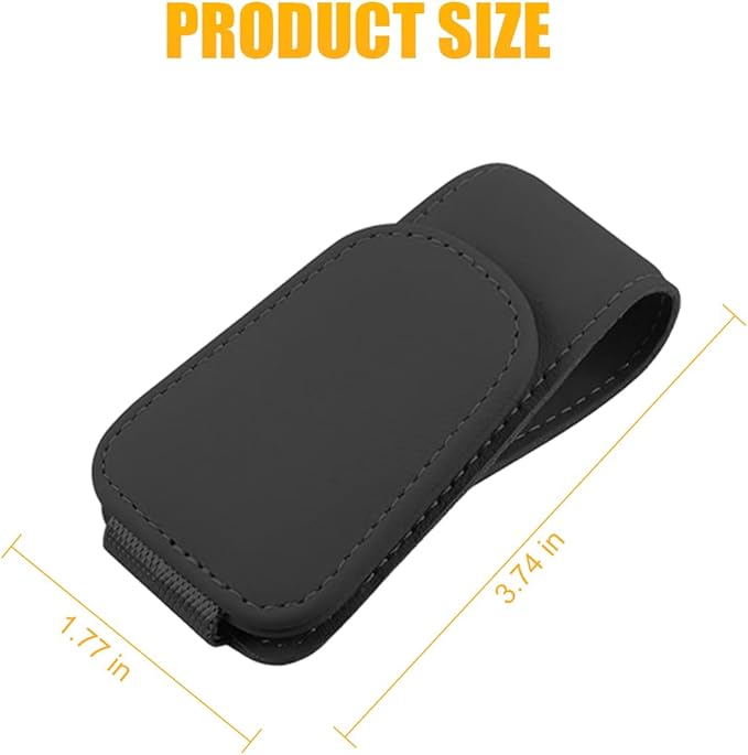 AICEL Sunglasses Holders for Car Sun Visor, Leather Eyeglasses Hanger Mounter, Magnetic Glasses Holder and Ticket Card Clip, Auto Interior Accessories Universal for SUV Pickup Truck